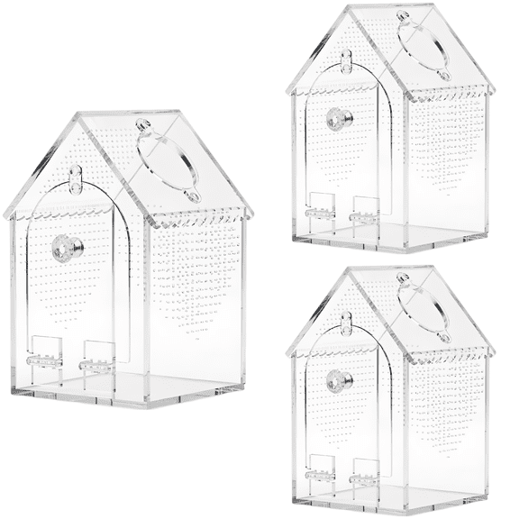 Transparent Acrylic Smallest Animals Breeding Box, House Shaped Reptile Feeding Enclosure with Front Opening, Locking Latch, Waterproof, for Jumping Spider Terrarium, Small Lizards, Beetle