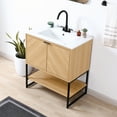 thumbnail image 5 of JONATHAN Y Juhl 35 in. W x 18 in. D x 33 in. H, Chevron-Front 2-Shelf, Bath Vanity Cabinet ONLY, Oak, VAN1015A, 5 of 8
