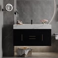 thumbnail image 3 of LHYY 39.4" Wall-Mounted Bathroom Vanity with Sink,Waterproof Plywood Cabinet,Ceramic Undermount Basin, 3 of 12