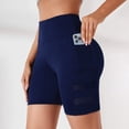 thumbnail image 4 of COMVALUE Women's Yoga Shorts with Pockets Tummy Control High Waist Biker Shorts 7" Workout Running Tight (Navy, S), 4 of 7