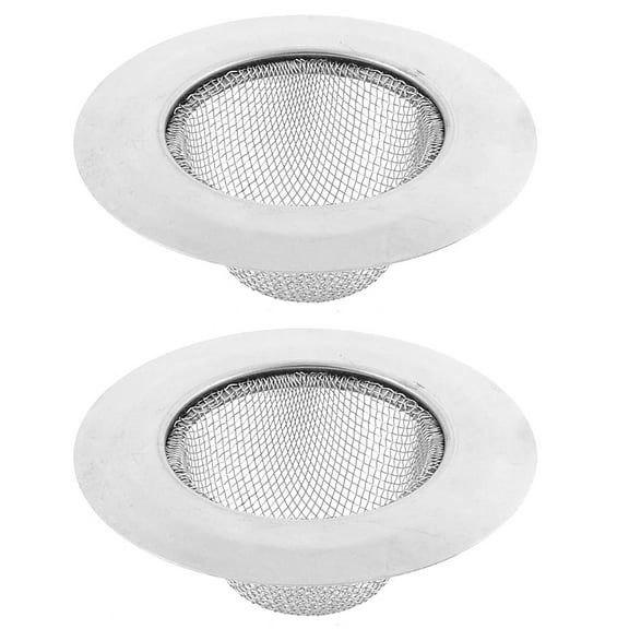 Unique Bargains Kitchen Stainless Steel Basin Sink Garbage Strainer Drain Stopper 2pcs