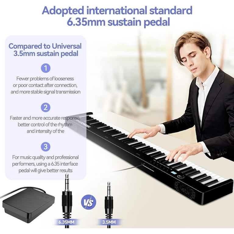 Terence 88-Key Semi-Weighted Folding Portable Electronic Piano