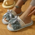 thumbnail image 5 of Taqqpue Memory Foam Open Toe Fuzzy Slippers for Women Slip On Cozy Indoor House Footwear for Her Versatile Indoor Slippers Bow Winter Trendy Fashionable Warm Flat Cotton Slippers, 5 of 7