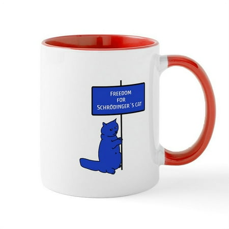 

CafePress - Freedom Fr Schrödinger s Cat Schrodingers Cat Mug - 11 oz Ceramic Mug - Novelty Coffee Tea Cup