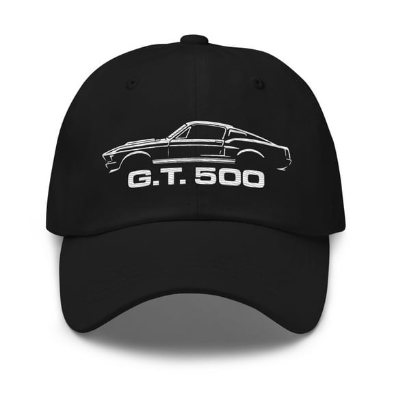 1968 GT500 Dad hat for American Classic Muscle Car Enthusiasts Automotive Cap (Black)