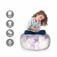 thumbnail image 2 of Wall Storage Toy Bag Chair, Vector Illustration of Graffiti Brick Wall Pattern Design Street Art, Stuffed Animal Organizer Washable Bag, Large Size, Violet and Lavender, by Ambesonne, 2 of 3