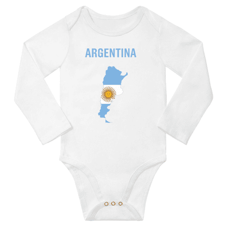 

Argentina Flag Map Baby Long Slevve Jumpsuits Clothes (White 3-6 Months)