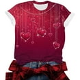 thumbnail image 2 of Ounisa Valentines Shirts Women Love Heart Graphic Print Short Sleeve Tee Tops, 2 of 5