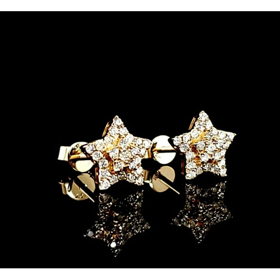 1.80 Ct Round Cut Lab-Created Diamond Star Stud Earrings 14K Yellow Gold Plated
