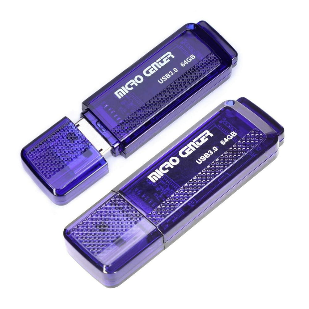 Micro Center SuperSpeed 2 Pack 64GB USB 3.0 Flash Drive Gum Size Memory