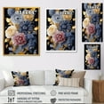 thumbnail image 4 of Designart "Elegance in Gold & Blue Roses II" Floral Canvas Wall Art - Traditional Blue Rose Hallway Wall Art Decor, 4 of 6
