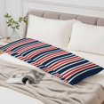 thumbnail image 4 of Navy Blue Red Striped Body Pillow Cover, Pillowcase Protectors with Zipper, Breathable Decorative Throw Pillow Case Cover, Modern Minimalist Ombre Lines Pillow Shams for Couch Sofa 20x54Inch, 4 of 8