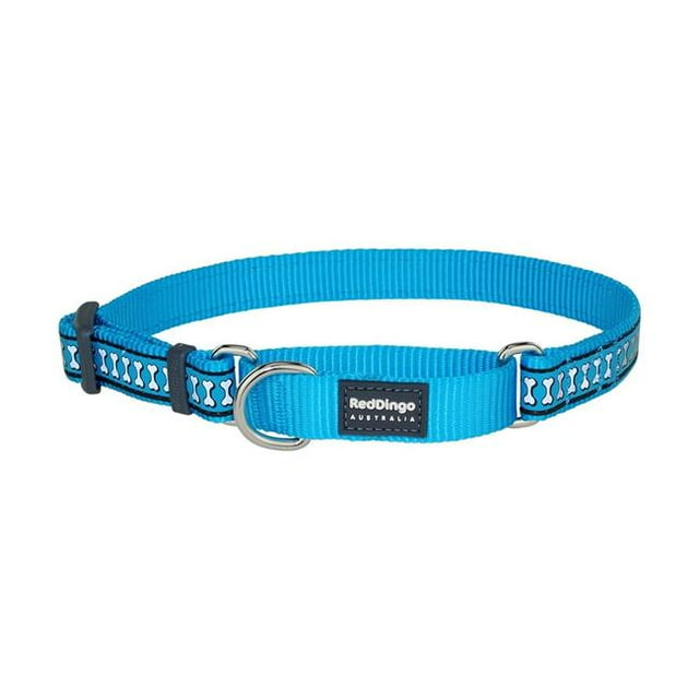 Red Dingo MC-RB-TQ-12 Martingale Reflective Bones Turquoise - Extra Small