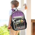 thumbnail image 7 of PVC Transparent Backpacks Clear Backpack for Travel and Outings Pink and Purple Glitter Pattern, 7 of 7