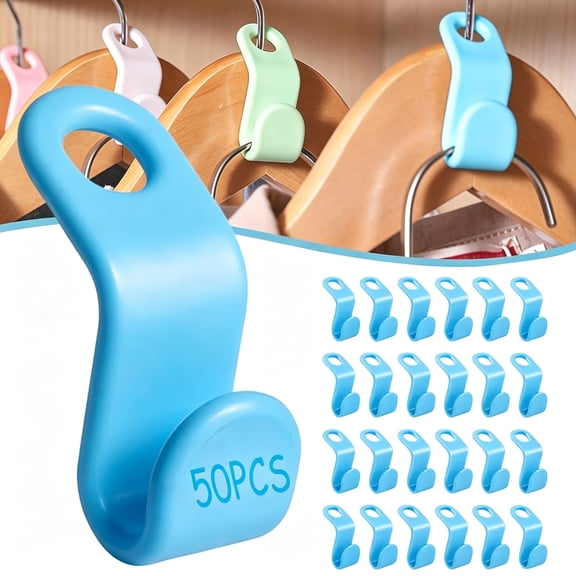 Space Saving Hangers Connector Hooks, Heavy Duty Closet Organizer & Cascading Hanger Extenders for Closet Organization Clothes Coats Pants Storage