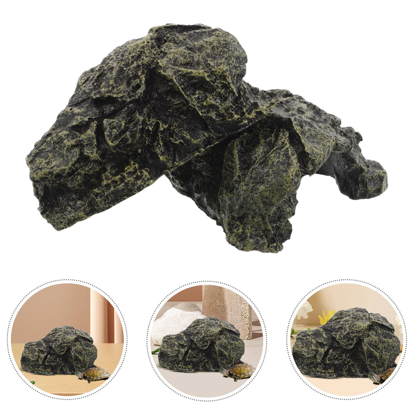 LOLIPPYY Resin Turtle Aquarium Shelter with Basking Platform, Climbing Ramp, and Cozy Hiding Area for Pets
