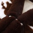 thumbnail image 4 of Fewfanhot Faux Fur Trim Cute Cow Print Poncho Cape, Warm Fleece Lined Open Front Wrap Coat for Women Winter, 4 of 9