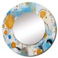 thumbnail image 2 of Designart "Combat of Teal, White, and Gold Abstraction IV" Abstract Shapes Rund Mirror For Wall Decor - Large Blue Round Printed Mirror -Modern Round Living Room Mirror - 36" x 36", 2 of 6