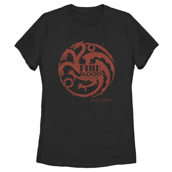 Women's Game of Thrones Fire and Blood Dragon  Graphic Tee Black Large