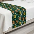 thumbnail image 2 of Tigers Bed Runner, Wildlife Interpretation of Jungle Animals, Decorative Accent Bedding Scarf for Hotels Homes and Guestrooms, Queen, Hunter Green Multicolor, by Ambesonne, 2 of 2