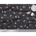 thumbnail image 3 of Soimoi Black Cotton Voile Fabric Dot & Colorful Butterfly Printed Fabric 1 Yard 42 Inch Wide, 3 of 3