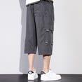 thumbnail image 5 of Zylarhe Men's Shorts, Men's Over The Knee Shorts Elasticated Pocket Slacks 8 Mens Shorts GY2 XXL, 5 of 5