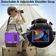 thumbnail image 5 of ELEHOLD Hybrid Rugged Case for iPad 9th/8th/7th Gen 10.2 2021/2020/2019, Heavy Duty Shockproof Case with Hidden Foldable Kickstand Adjustable Crossbody Shoulder Strap Pencil Holder,Purple, 5 of 7