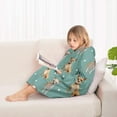 thumbnail image 4 of Chihuahua and Footprints Blanket Hoodies for Kids 6-13YR Oversize Wearable Blanket Hoodies for Boys Girls Teens, 4 of 7