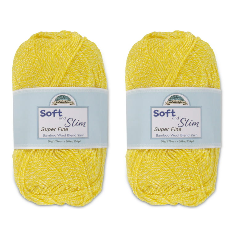 JubileeYarn Super Fine Weight Soft and Slim Yarn - Color 220 Daisy Yellow -  2 Skeins