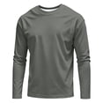 thumbnail image 2 of Mfakffe Mens Long Sleeve Tee Shirts Spring Fall Crew Neck Tops Solid Casual Basic Tees Soft Stretch T-Shirts For Daily Wear, 2 of 4