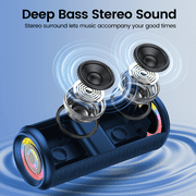 Portable Bluetooth Speaker, Bluetooth 5.4 Wireless Speaker with 20W HD Loud Stereo Sound, 20H Playtime, IP7 Waterproof, LED Lights, TWS Pairing, Built-in Mic, for Outdoor, Party, Home, Gift