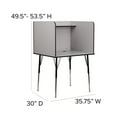 thumbnail image 6 of Emma + Oliver Stand-Alone Study Carrel with Height Adjustable Legs - Nebula Grey Finish, 6 of 9