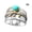 C, variant on FENGGHAO Mother’s Day Gift Silver Turquoise Diamond Ring for Women, Natural Gemstone Fashion Jewelry, High Quality Metal, Sizes 6-11