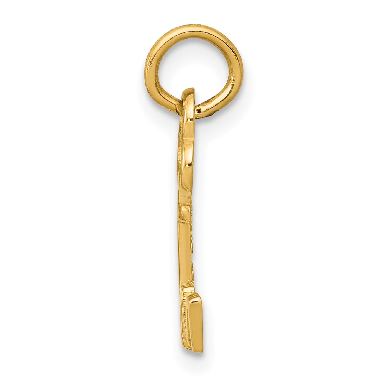 14k Yellow Gold Solid Polished M Key Charm Pendant Necklace