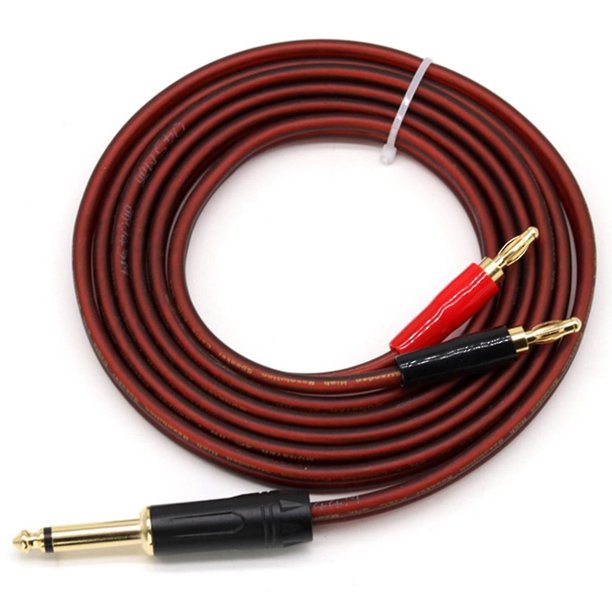 1/4 To Banana Plug,6.35mm Phono To Banana Plug Speaker Audio Cable,goldplated 1/4 Male To Dual Ban -n1660