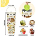 thumbnail image 4 of Insulated Stainless Steel Tumbler with Handle and Straw, 30 oz Travel Coffee Mug - Fall Maple Leaves & Turkey Thanksgiving Theme Cup for Gifts and Home Decor, 4 of 6