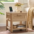 thumbnail image 3 of Joaxswe Nightstand with Charging Station for Bedroom, Bedside Table Night Stand with shelf and Storage Drawer, Natural, 3 of 9