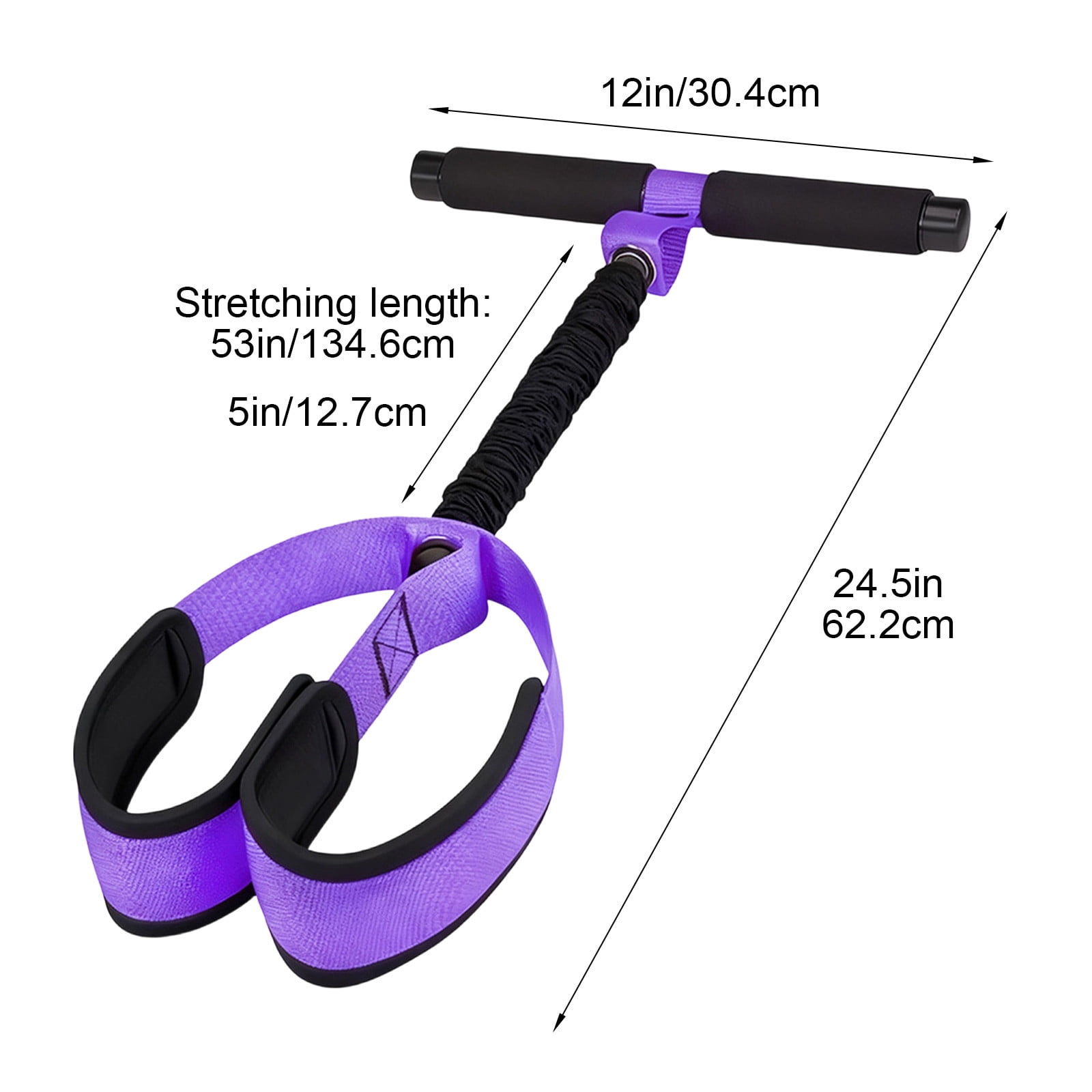 Durable Pedal Resistance Band with Handle, Fabric Foot Pedal, Sit Up Exercise Equipment for Abdomen, Waist, Arm, Core/ABS, Leg, Physical Therapy