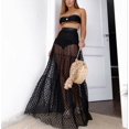 thumbnail image 3 of Femmes Maille Pure Maxi Jupe Wrap Jupe Plage Tulle Transparent Voir à Travers Robe, 3 of 5