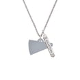 thumbnail image 2 of Delight Jewelry Acrylic 1.25" Silvertone Megaphone Silvertone Guardian Angel Bar Charm Necklace, 23", 2 of 4