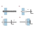 thumbnail image 4 of Unique Bargains 74mm Length M10 Thread Spring Loaded Hollow Wall Wing Nuts 10Pcs, 4 of 4