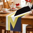 thumbnail image 5 of Yellow Black Geometric Table Runner 72 Inches, Modern Abstract Lines Color Blocks Bed Runner Dresser Scarves Tabletop for Indoor Outdoor Parties/Ceremony/Banquet, 18" x 72", 5 of 9