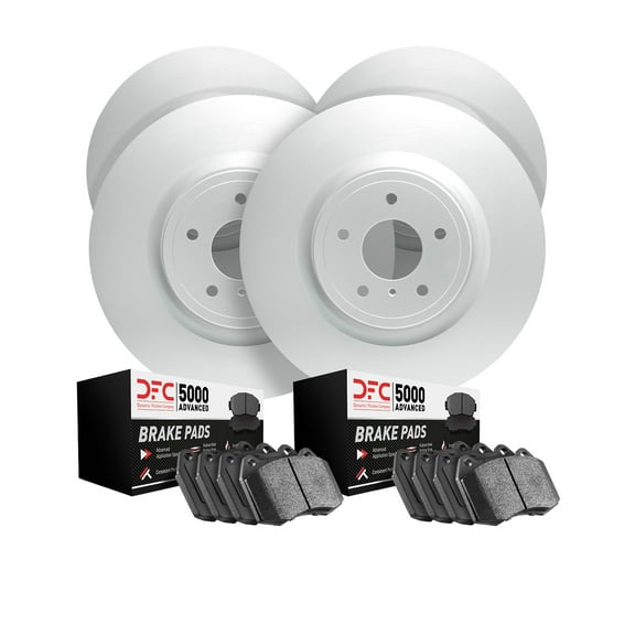 Dynamic Friction Company Front Rear GEOMET Brake Rotors with 5000 Advanced Brake Pads 9504-74005