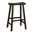 thumbnail image 1 of Wooden 29" Counter Height Stool with Saddle Seat, Black, Set Of 2, 1 of 1