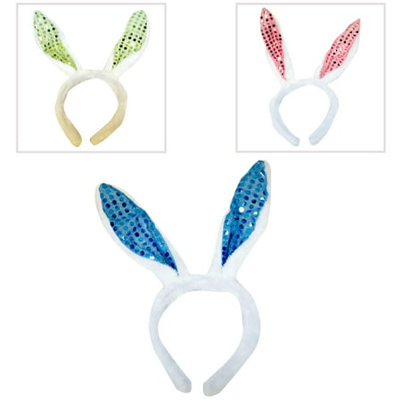 Plush Sequin Bunny Ears for Halloween