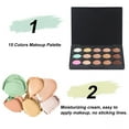 thumbnail image 3 of Paleta de Corrector en Crema de 15 Tonos + Pincel, Ideal para Ocultar Imperfecciones y Crear Maquillaje Impecable, Tono: Número 1, 3 of 7