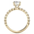 thumbnail image 4 of Solitaire Brilliance 2CT Oval Lab Grown Diamond Distance Pave Band Engagement Ring 18K Yellow Gold, Ring Size 5, 4 of 5