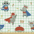 thumbnail image 2 of Ambesonne Animals Fabric by the Yard Upholstery, Illustrated Hippos Print, 2 Yards, Off White Vermilion, 2 of 5