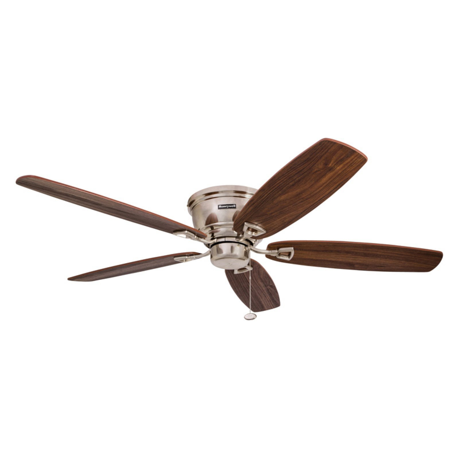 52" Honeywell Glen Alden Brushed Nickel Hugger Ceiling Fan with 4 Light
