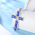 thumbnail image 6 of Jewmon 925 Sterling Silver Birthstone Cross Necklace for Men 5A Cubic Zirconia Baguette Birthstone Necklace for Women Mothers Day Gifts for Mom Wife Grandma, 6 of 10